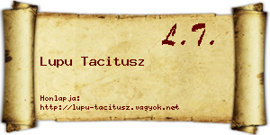 Lupu Tacitusz névjegykártya